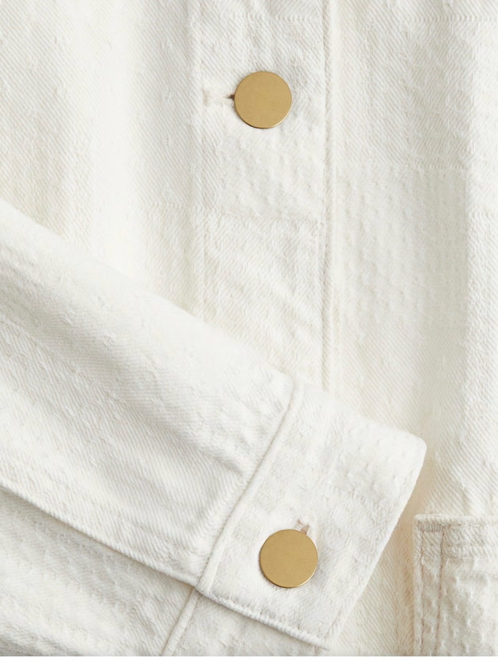 H&M DIVIDED Off-White twill overshirt - Picture 2 of 5